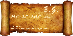 Báró Györgyi névjegykártya